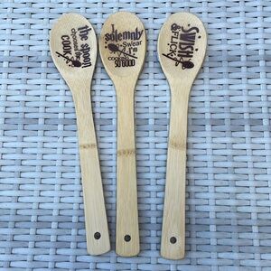NEW- Wizard's Kitchen Spoons- 3 Piece Bamboo Spoon Set